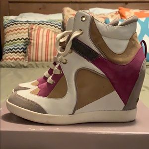 Guess Wedge High Tops Shoes NWOT